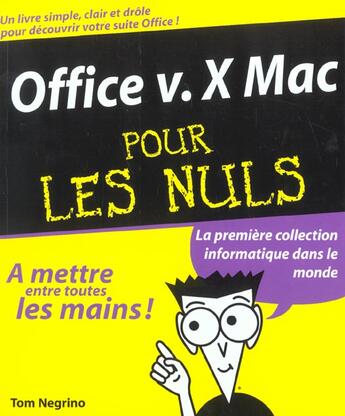 Couverture du livre « Office X mac pour les nuls » de T Negrina aux éditions First Interactive