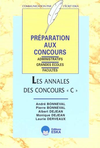 Couverture du livre « Annales des concours c (les) » de Bonneval aux éditions Eska