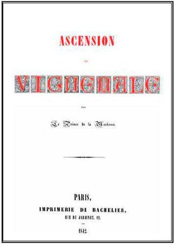 Couverture du livre « Ascension au Vignemale » de Prince De La Moskowa aux éditions Monhelios