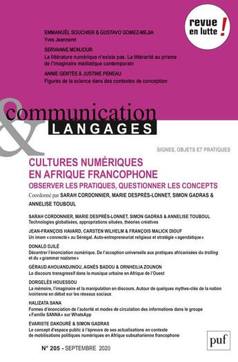 Couverture du livre « Communication et langages 2020, n.205 » de  aux éditions Puf