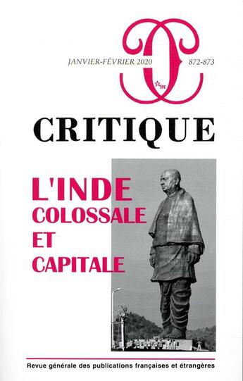 Couverture du livre « Critique 872-873: l'inde : combien de capitales ? » de  aux éditions Minuit