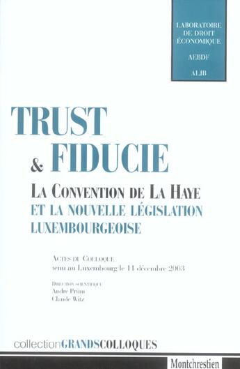 Couverture du livre « Trust et fiducie - sous la direction d'andre prum et claude witz » de  aux éditions Lgdj