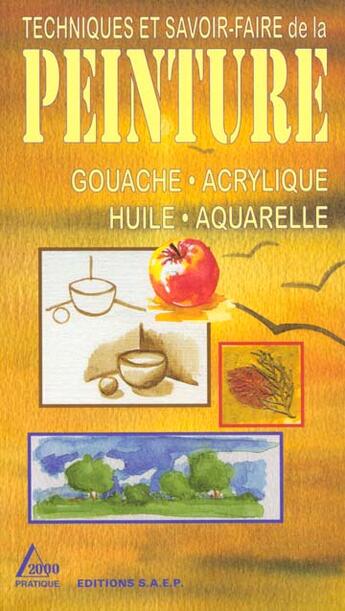 Couverture du livre « Techniques Et Savoir-Faire De La Peinture ; Gouache Acrylique Huile Aquarelle » de  aux éditions Saep