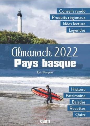 Couverture du livre « Almanach pays basque (édition 2022) » de Eric Becquet aux éditions Cairn