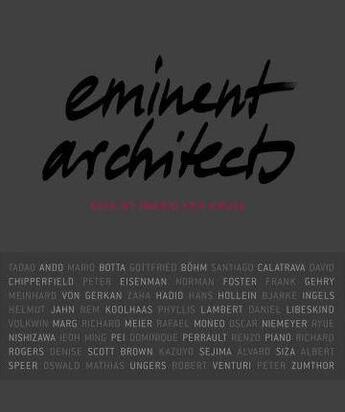 Couverture du livre « Eminent architects » de Ingrid Von Kruse aux éditions Jovis