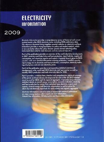 Couverture du livre « Electricity information 2009 » de  aux éditions Ocde