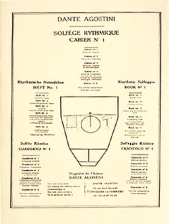 Couverture du livre « Solfège rythmique t.1 » de Dante Agostini aux éditions Carisch Musicom