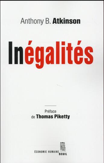 Couverture du livre « Inégalités » de Anthony Atkinson aux éditions Seuil