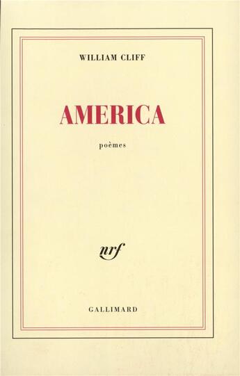 Couverture du livre « America » de William Cliff aux éditions Gallimard