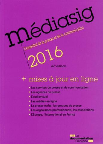 Couverture du livre « Médiasig (42e édition) » de  aux éditions Documentation Francaise