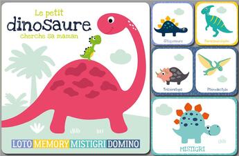 Couverture du livre « Le petit dinosaure cherche sa maman (coll. mes premiers jeux de cartes) » de Idees Book Creations aux éditions 1 2 3 Soleil