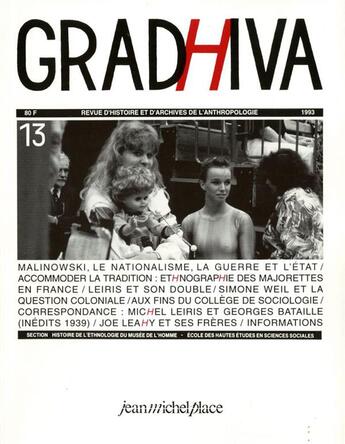 Couverture du livre « Revue Gradhiva n.13 » de Revue Gradhiva aux éditions Nouvelles Editions Place