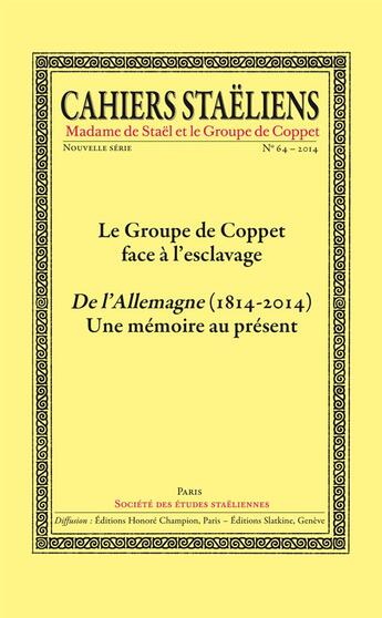 Couverture du livre « Le groupe de Coppet face à l'esclavage » de  aux éditions Honore Champion
