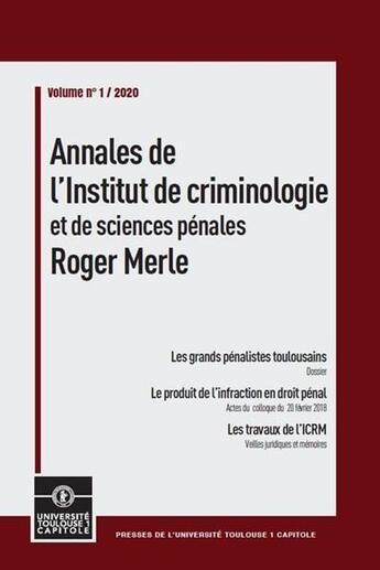 Couverture du livre « Annales de l'institut de criminologie et de sciences penales roger merle - volume 1 - 2020 » de  aux éditions Putc