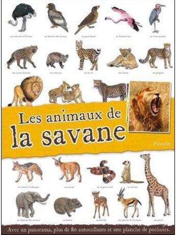 Couverture du livre « Livres panoramas/les animaux de la savane » de Piccolia aux éditions Piccolia