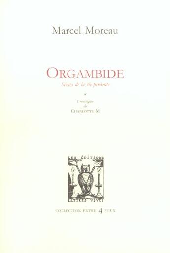Couverture du livre « Orgambide » de Marcel Moreau aux éditions Lettres Vives