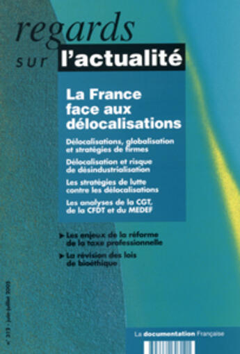 Couverture du livre « La France face aux délocalisations » de  aux éditions Documentation Francaise