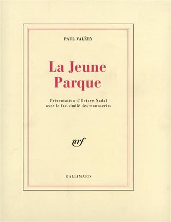 Couverture du livre « La jeune parque » de Paul Valery aux éditions Gallimard