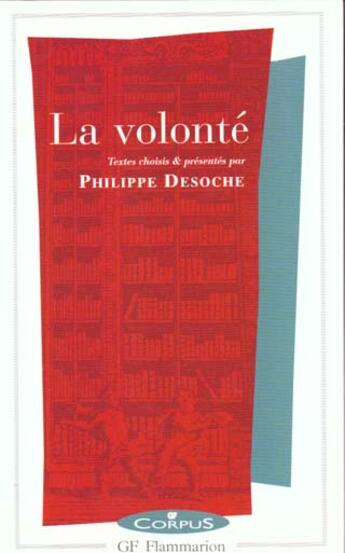 Couverture du livre « La volonté » de Philippe Desoche aux éditions Flammarion