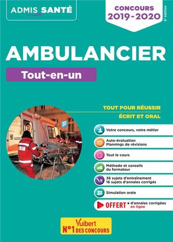 Couverture du livre « Ambulancier ; tout-en-un (concours 2019/2020) » de Dominique Herbaut et Marion Gauthier aux éditions Vuibert