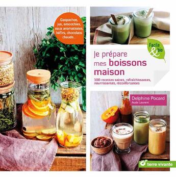 Couverture du livre « Je prépare mes boissons maison ; 100 recettes saines, rafraîchissantes, nourrissantes, réconfortantes » de Delphine Pocard et Aude Laurent aux éditions Terre Vivante