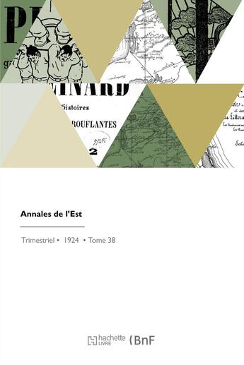 Couverture du livre « Annales de l'Est » de Faculte Des Lettres aux éditions Hachette Bnf