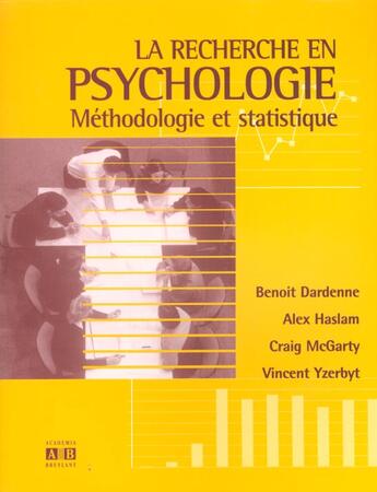 Couverture du livre « Recherche en psychologie methodologie et statistique » de  aux éditions Academia