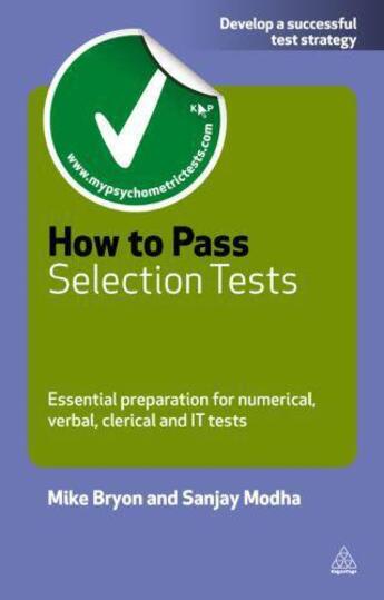 Couverture du livre « How to Pass Selection Tests » de Modha Sanjay aux éditions Kogan Page Digital