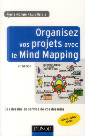 Couverture du livre « Organisez vos projets avec le Mind Mapping ; des dessins au service de vos desseins (2e édition) » de Luis Garcia et Pierre Mongin aux éditions Dunod