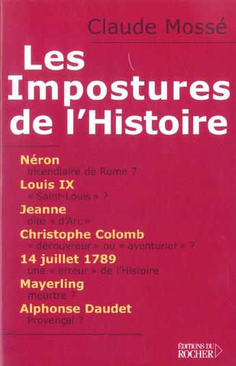 Couverture du livre « Les Impostures de l'Histoire » de Mosse/Pallanchard aux éditions Rocher