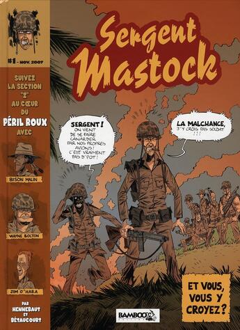 Couverture du livre « Sergent Mastock t.1 ; le péril roux » de Hennebaut et Betaucourt aux éditions Bamboo