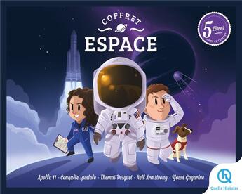 Couverture du livre « Coffret espace - apollo 11 - conquete spatiale - thomas pesquet - neil armstrong - youri gagarine » de  aux éditions Quelle Histoire