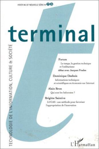 Couverture du livre « Terminal n 73 » de  aux éditions L'harmattan