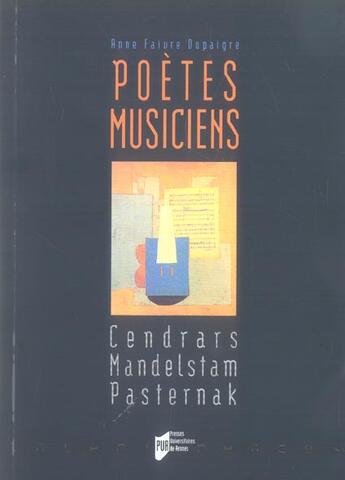 Couverture du livre « Poètes-musiciens : Cendrars, Mandelstam, Pasternak » de Pur aux éditions Pu De Rennes