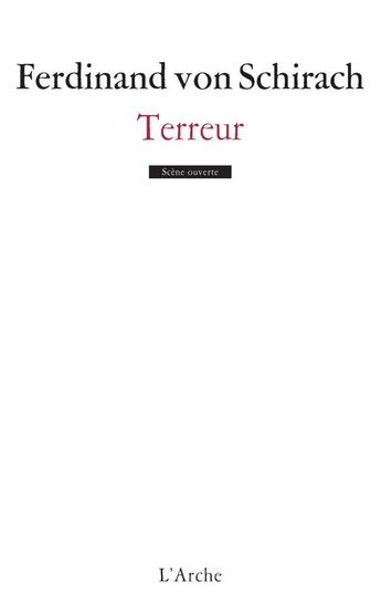 Couverture du livre « Terreur » de Ferdinand Von Schirach aux éditions L'arche