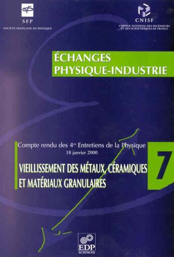 Couverture du livre « Vieillissement des metaux, ceramiques et materiaux... » de Lemoine P aux éditions Edp Sciences