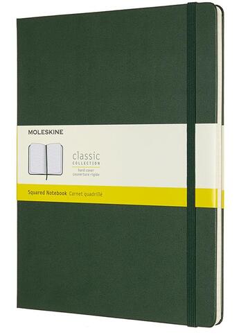 Couverture du livre « Carnet quadrillé XL rigide vert myrte » de  aux éditions Moleskine