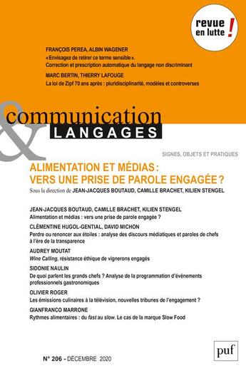 Couverture du livre « Communication et langages 2020, n.206 » de  aux éditions Puf