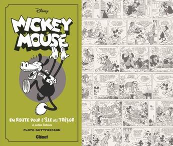 Couverture du livre « Mickey Mouse Tome 2 : 1932-1933, en route pour l'île au trésor et autres histoires » de Floyd Gottfredson aux éditions Glenat