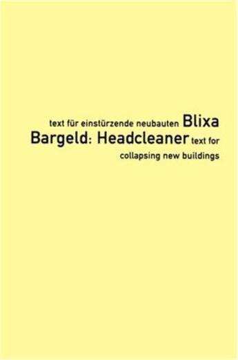 Couverture du livre « Headcleaner /anglais/allemand » de  aux éditions Dgv