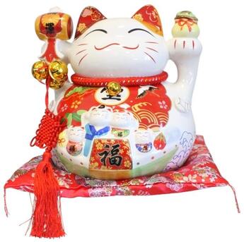 Couverture du livre « Chat maneki neko porte-bonheur chance tirelire ceramique - 32 cm » de  aux éditions Dg-exodif