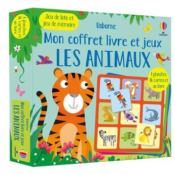 Couverture du livre « Les animaux : mon coffret livre et jeux » de Gareth Lucas et Kate Nolan aux éditions Usborne