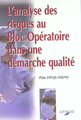 Couverture du livre « Analyse risques bloc op dem qualite » de Hyquasens aux éditions Afnor