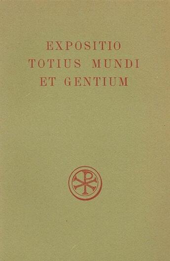 Couverture du livre « Expositio totius mundi et gentium » de  aux éditions Cerf