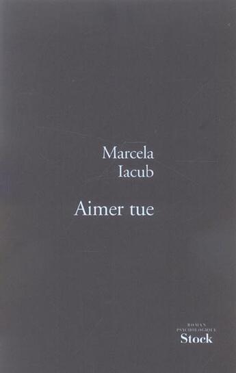 Couverture du livre « Aimer tue » de Marcela Iacub aux éditions Stock