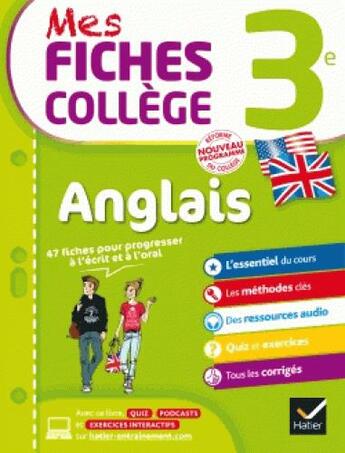 Couverture du livre « Mes fiches college anglais 3e » de Prevot Nada aux éditions Hatier