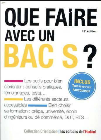 Couverture du livre « Que faire avec un bac s ? » de Thomas Fourquet aux éditions L'etudiant