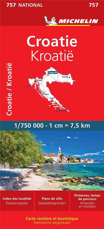 Couverture du livre « Carte croatie michelin » de Collectif Michelin aux éditions Michelin