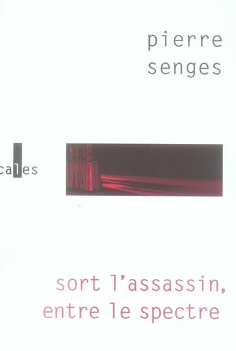 Couverture du livre « Sort l'assassin, entre le spectre » de Pierre Senges aux éditions Verticales