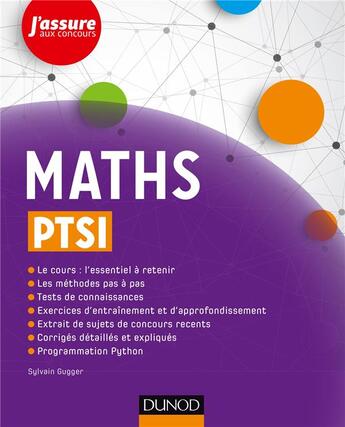 Couverture du livre « Maths PTSI » de Sylvain Gugger aux éditions Dunod